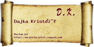 Dajka Kristóf névjegykártya