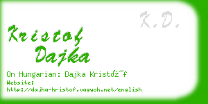 kristof dajka business card